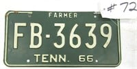 1966 Tennesee License Plate