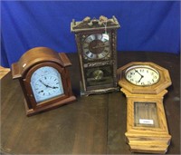 3 pcs. Vintage Clocks - Working Condition Unknown