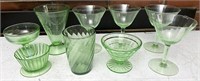 Green depression glass haver some roughness on rim
