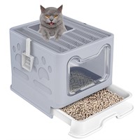 Cat Litter Box,Foldable Top Entry Cat Litter Box w