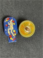 Vintage Toy Noisemaker & Spinning Top