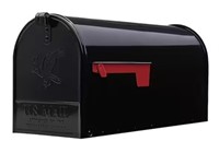 Elite Black, Large, Steel, Post Mount Mailbox by