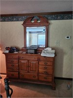 Wooden Dresser with Mirror