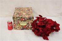 Christmas Storage Box w/ Silk Flowers