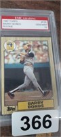 BARRY BONDS ROOKIE CARD, GEM 10 GRADED CARD