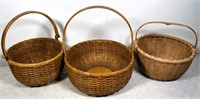 3 vintage baskets