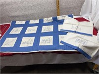 100 Yr Old Handmade Quilt & Pillowcases