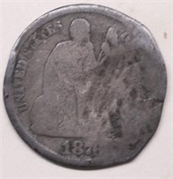 1876 CC SEATED DIME CULL