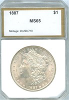 1887 Morgan Silver Dollar - PCI MS65
