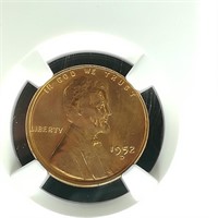 1952 D PENNY 1C MS66RD NGC