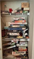 Contents of closet with games
