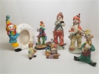 Seven Clown Figurines
