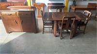 6PCE FRENCH OAK ART DECO DINING ROOM SUITE