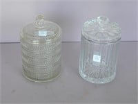 Two Clear Biscuit Jars
