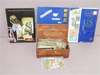 Cedar Box with Stamps and Stamp Book