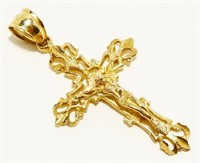 1.5" 10K Yellow Gold Crucifix Pendant 2.4g