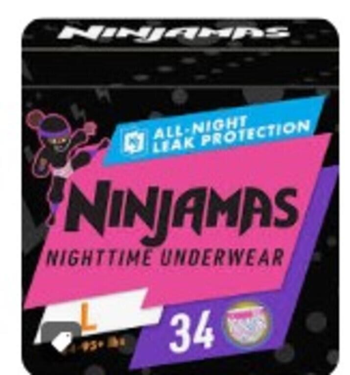Pampers Ninjamas Nightime Underwear Size Large 34
