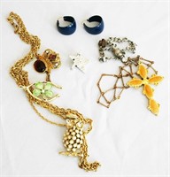 Costume - 2 Necklaces, Bracelet, 3 Pins, Earrings