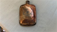 Sterling pocket flask, initialed