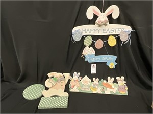 Easter Wooden Hangings & Bunny Waiter Stand