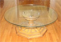 GLASS TOP COCKTAIL TABLE - 42" ROUND X 15" HIGH