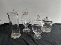 (4) nice apothecary jars