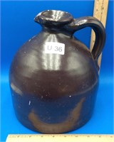 Antique Brown Crock-Style Pitcher