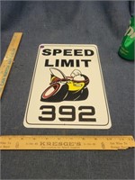 Speed Limit 392 Newer Tin Sign