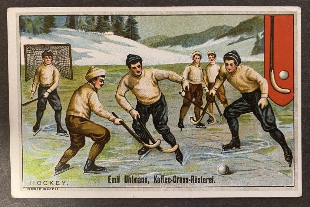 HOCKEY: Rare Victorian UHLMANN Coffee Card (1900)