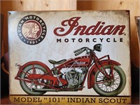 16"X12" INDIAN MOTORCYCLE SIGN - TIN