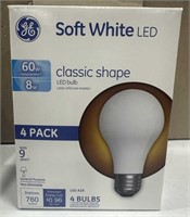 GE 4 Pk 60 Watt Soft White LED A19 NEW