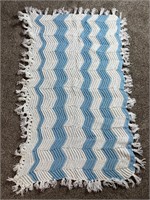 Handmade Blue/White Crotchet Blanket