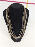 Multiple Strand Necklace of Seed Beads