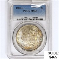 1881-S Morgan Silver Dollar PCGS MS65