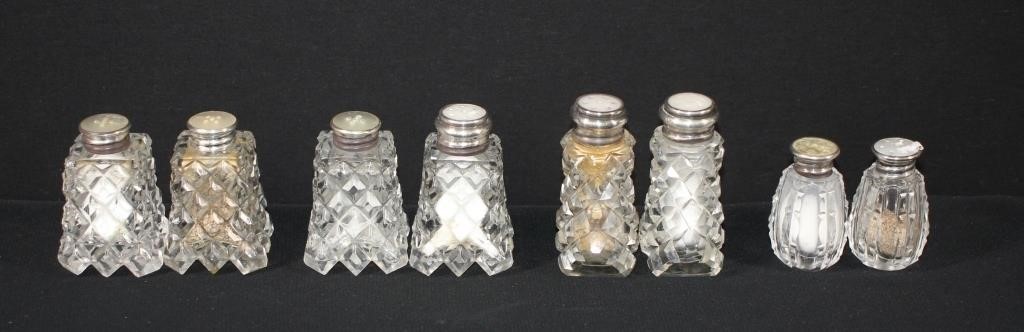 4 Sets Vintage S&P Shakers Sterling Silver Tops