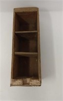 Wooden Box w/dividers 11 1/2" x 4" x 4" h