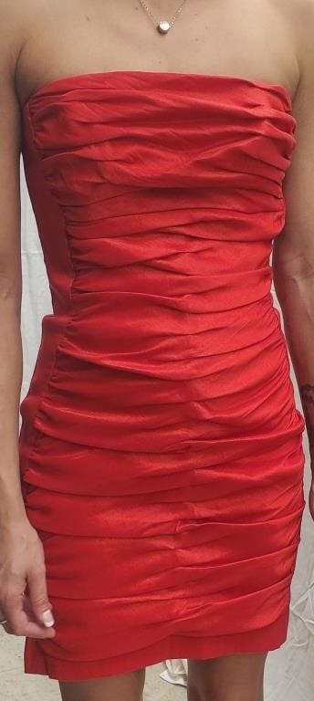 Red Strapless mini dress