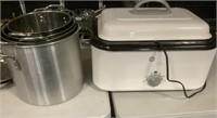GE Roaster Oven & Stainless Steel Pots.