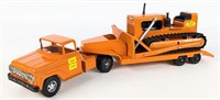 Custom Tonka State Hi-Way Truck w Lowboy & Dozer