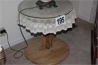Glass Top Side Table 24x26"