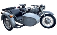 Vintage Look Ural Motorcycle With Sidecar