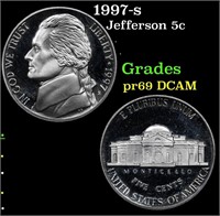 Proof 1997-s Jefferson Nickel 5c Grades GEM++ Proo