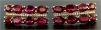 14kt Gold Natural 8.50 ct Ruby & Diamond Earrings