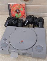 Sony playstation with 2 controllers, untested, no