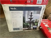 STYLE SELECTIONS LIGHTED 3-TIER FOUNTAIN - PIECES