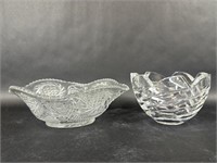 Small Lead Crystal Bowl & Sunburst Glass Bowl
