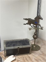 Metal Treasure Box 10" x 6" & Copper Horse