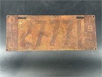 ROUGH 1912 OHIO LICENSE PLATE #27771