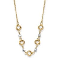 14 Kt- Two Tone Love Knots Bead Necklace
