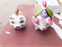 2 CERAMIC PIG BANKS